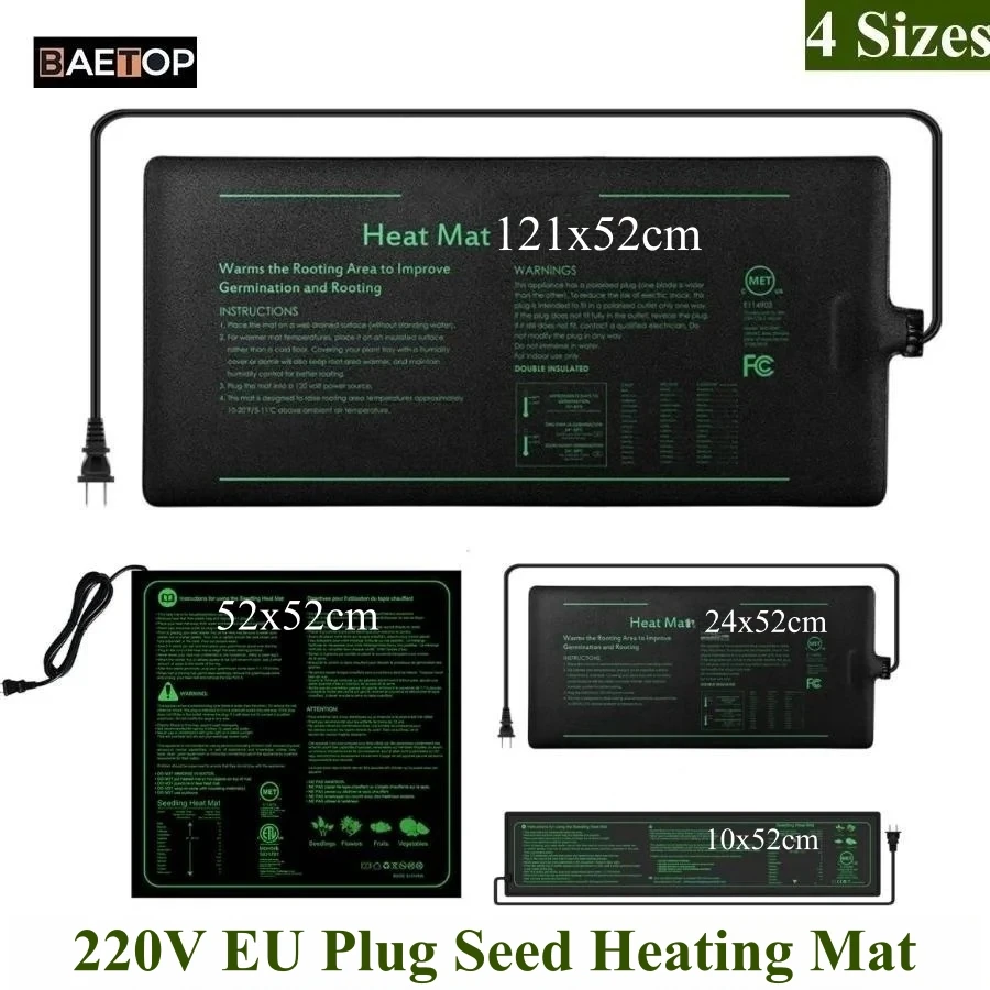 Heat Mat Seedling - 4 Größen 220 V EU-Stecker Sämling-Wärmematte,