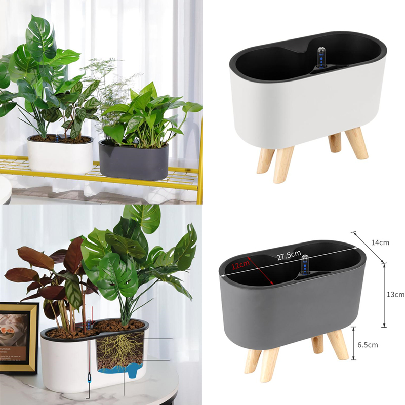 Self Watering Insert - Indoor-Anlage Mit Anzeige Holz Bein Blume