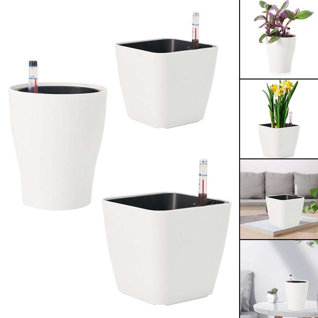 Self Watering Insert - Selbstbewässernde Blumentöpfe, weiße Kunststoff-Pflanztöpfe für Gartenkräuter
