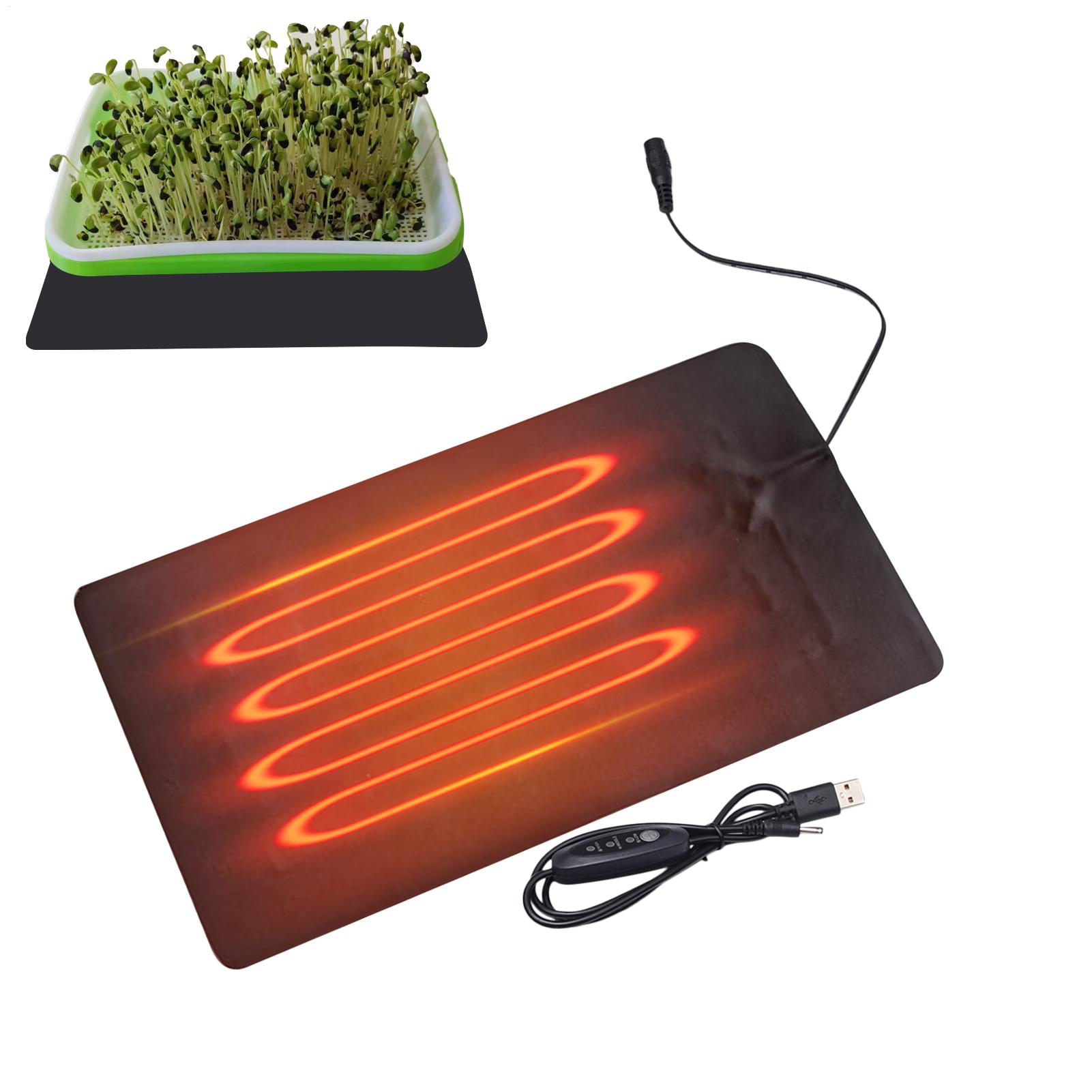 Heat Mat Seedling - 8,5 W USB-Sämlings-Wärmematten, 3 Pflanzenheizmatten mit
