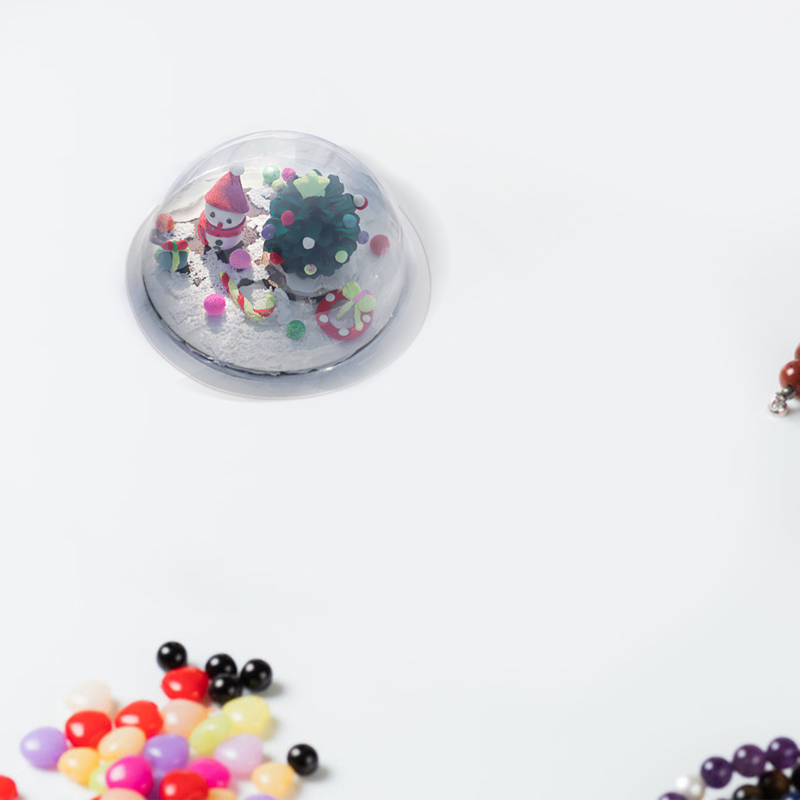 Plastic Dome Clear - 12 Stück durchsichtige, befüllbare Kunststoff-Schneekugel-Gehäuse, Halbkugel-Bastelzubehör