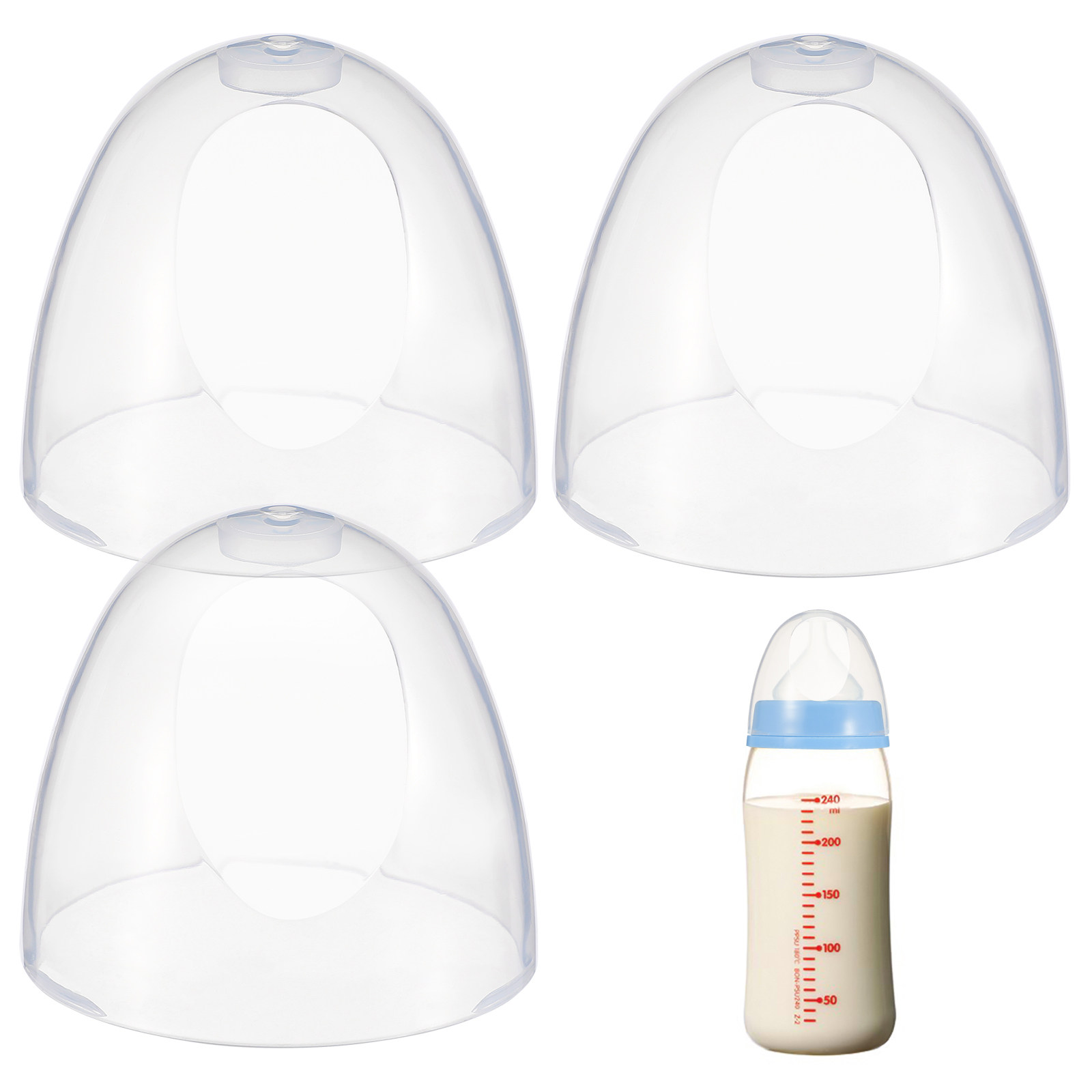 Plastic Dome Clear - Ersatz-Kunststoff-Babyflaschendeckel Auslaufsichere Milchflaschendeckel Transparente Kuppelabdeckungen für