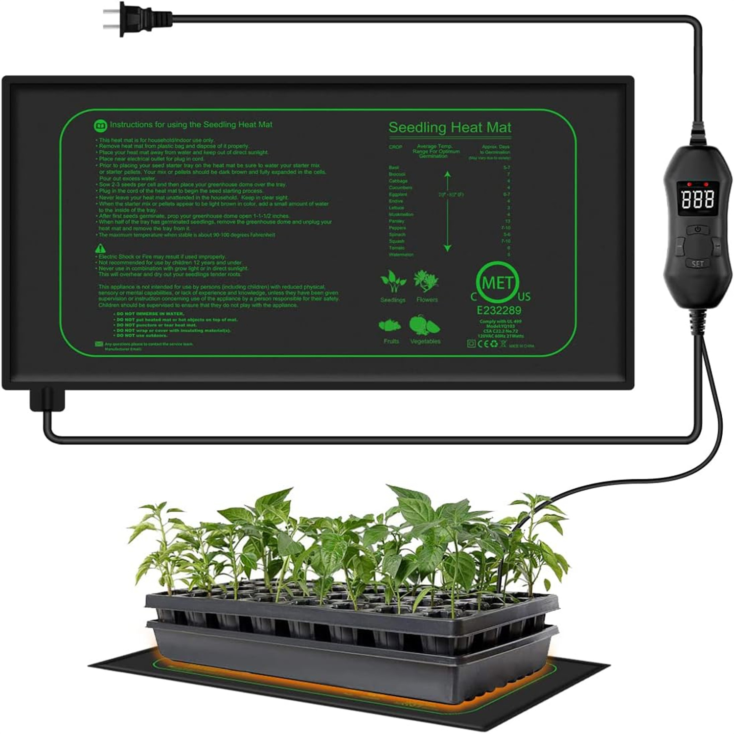 Sämling Wärme Matte Mit Digita – Rooting Gel Clone Bewertung und Preis